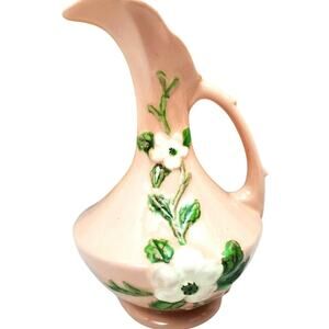 Vintage Hull Pottery Art Small Pitcher Dusty Pink Floral Decor Collectible Vase